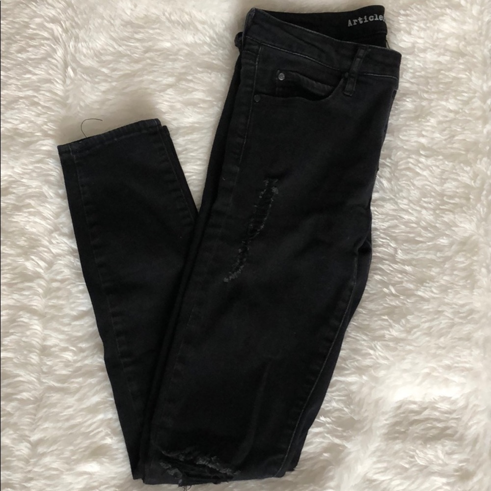 Articles of Society black distressed/ rip jeans
